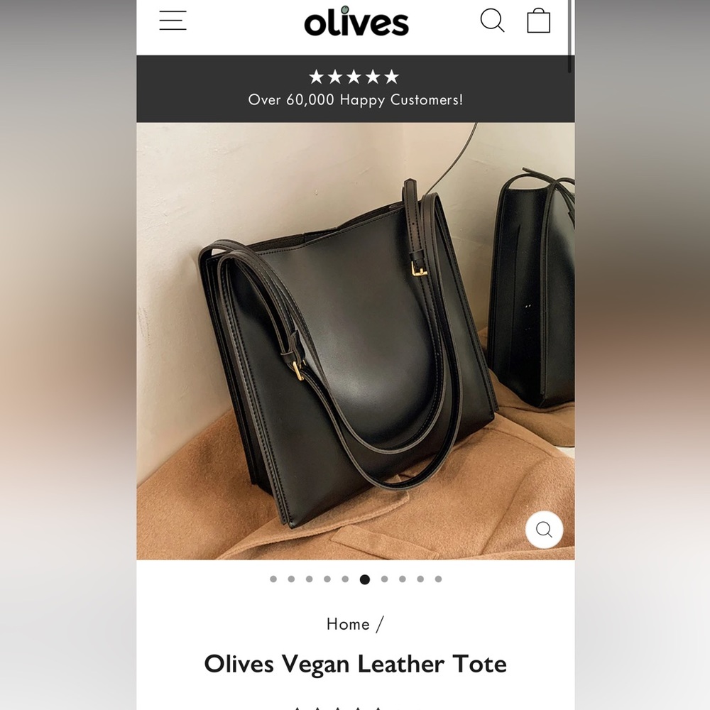 NWT Olives black vegan leather tote